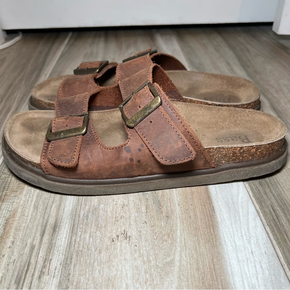GH Bass & Co Made in Italy Men’s Double Strap Brown Leather Sandals Mens Size 10 - Picture 4 of 12